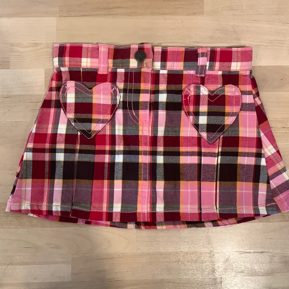 Plaid Flannel Skirt with Heart Pockets - Girls Size 3 - NWT!